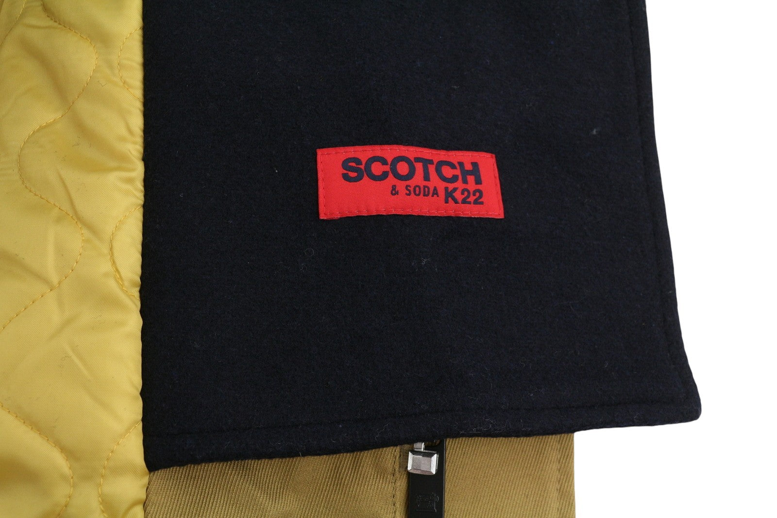 SCOTCH & SODA Atelier Men Jacket M Brown Double Collar Drawstring Waist Peacoat