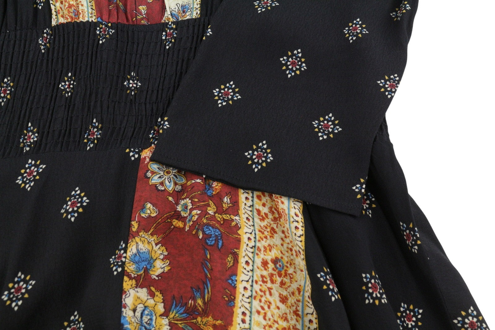 DESIGUAL Gelia Women Dress EU42 3/4 Sleeves Asymmetrical Patterned Midi