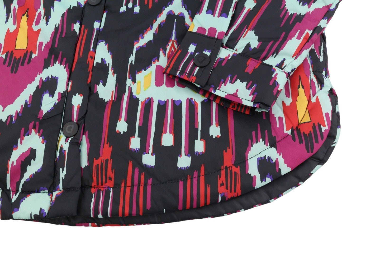 DESIGUAL Eliot Women Jacket M Colourful Abstract Print Padded Snap Button