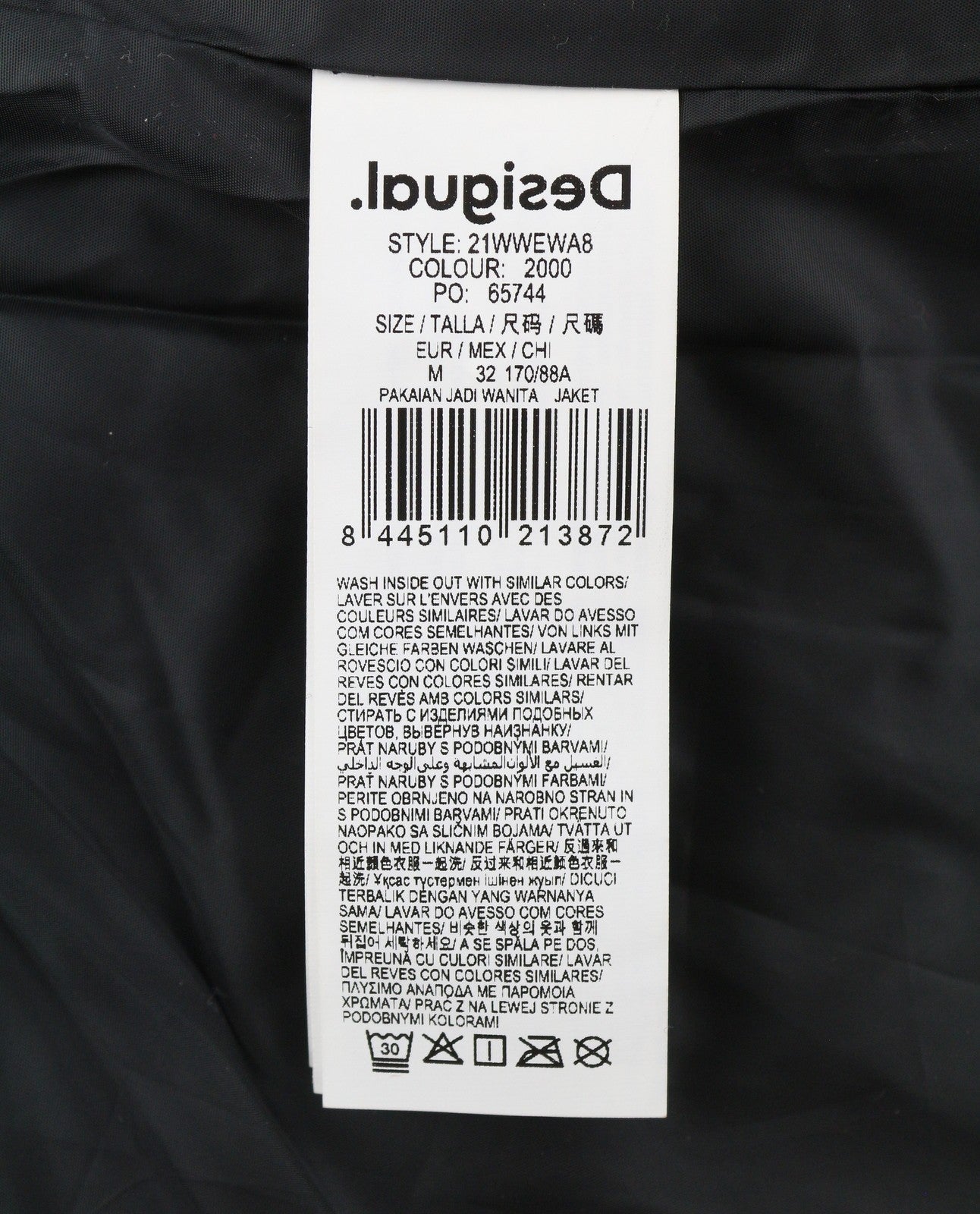 DESIGUAL Eliot Women Jacket M Colourful Abstract Print Padded Snap Button