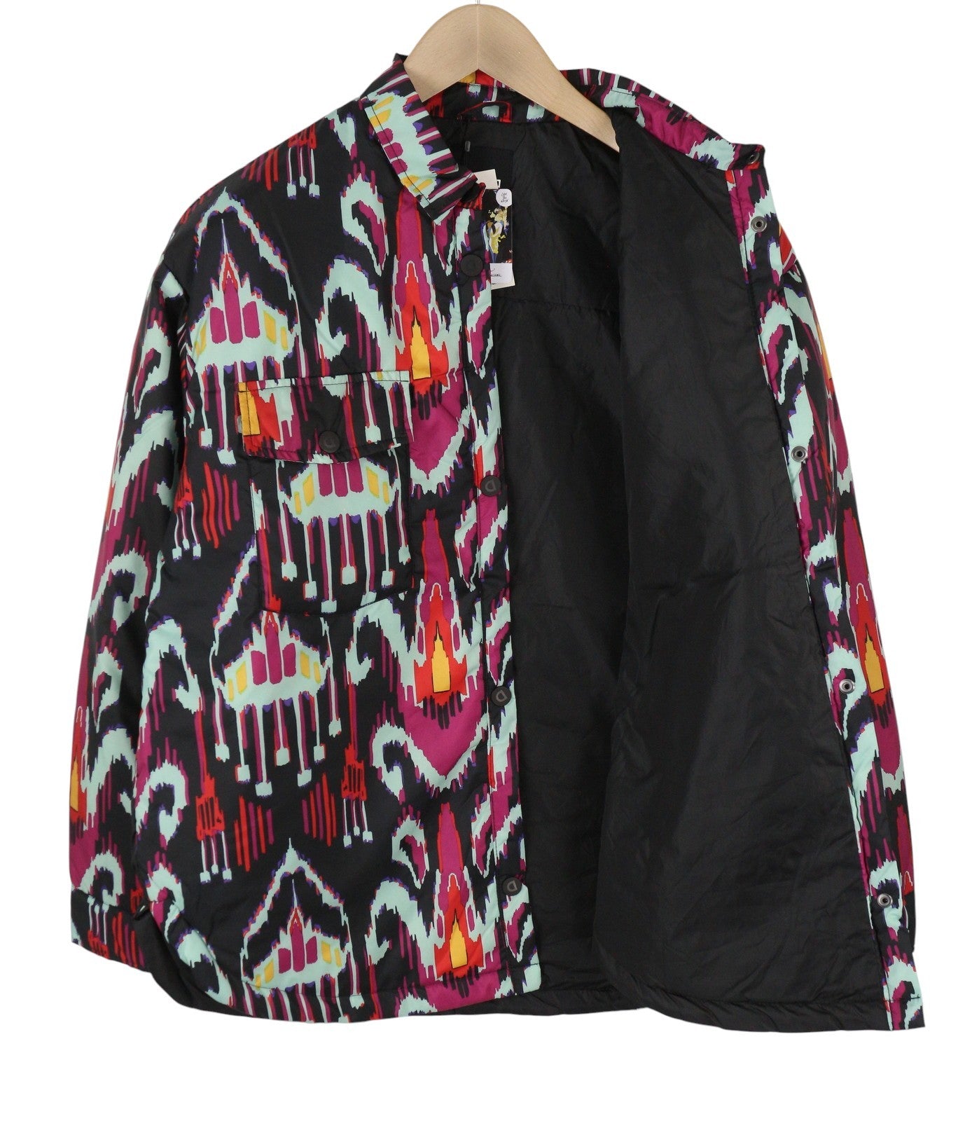 DESIGUAL Eliot Women Jacket XL Colourful Abstract Print Padded Snap Button