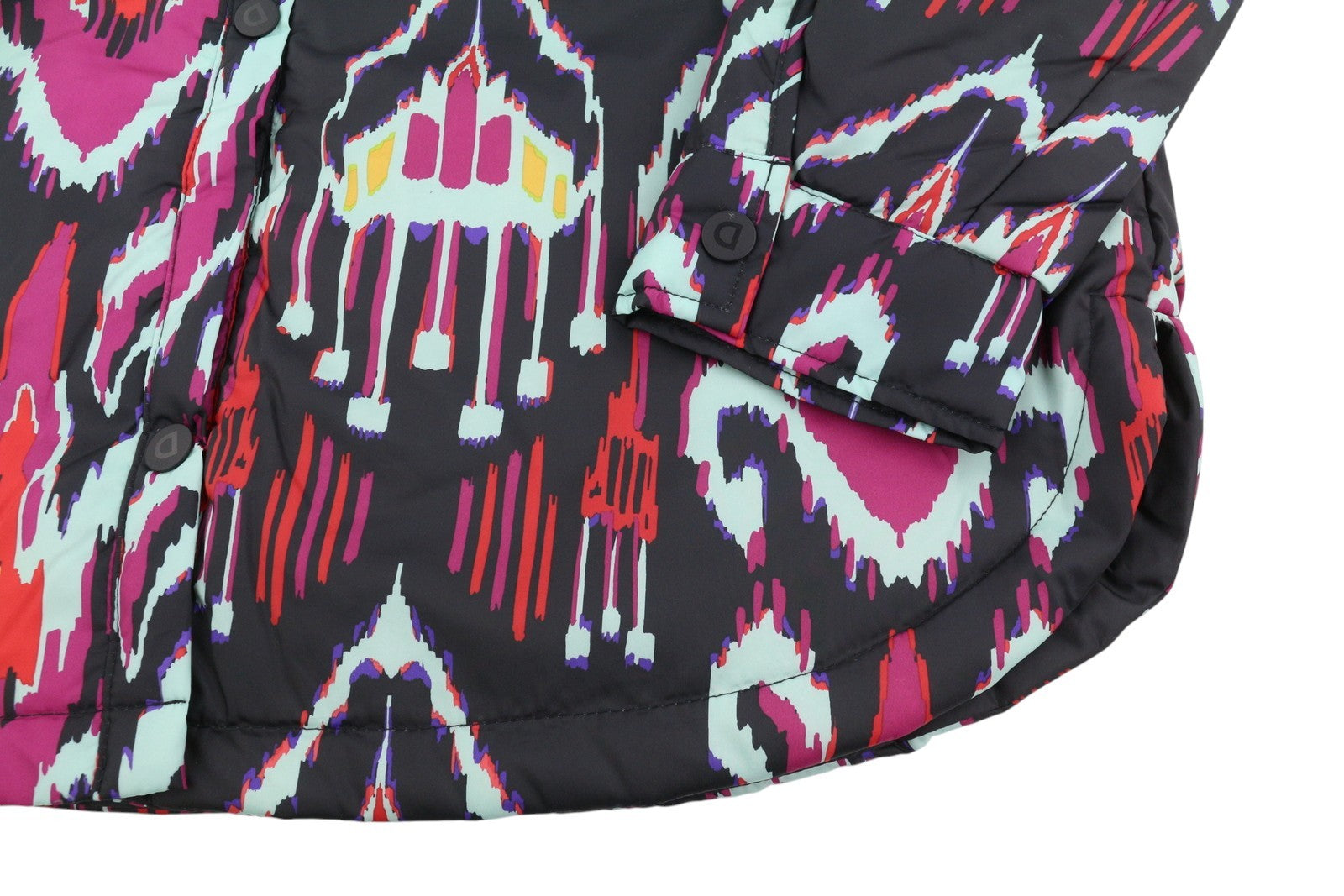 DESIGUAL Eliot Women Jacket XL Colourful Abstract Print Padded Snap Button