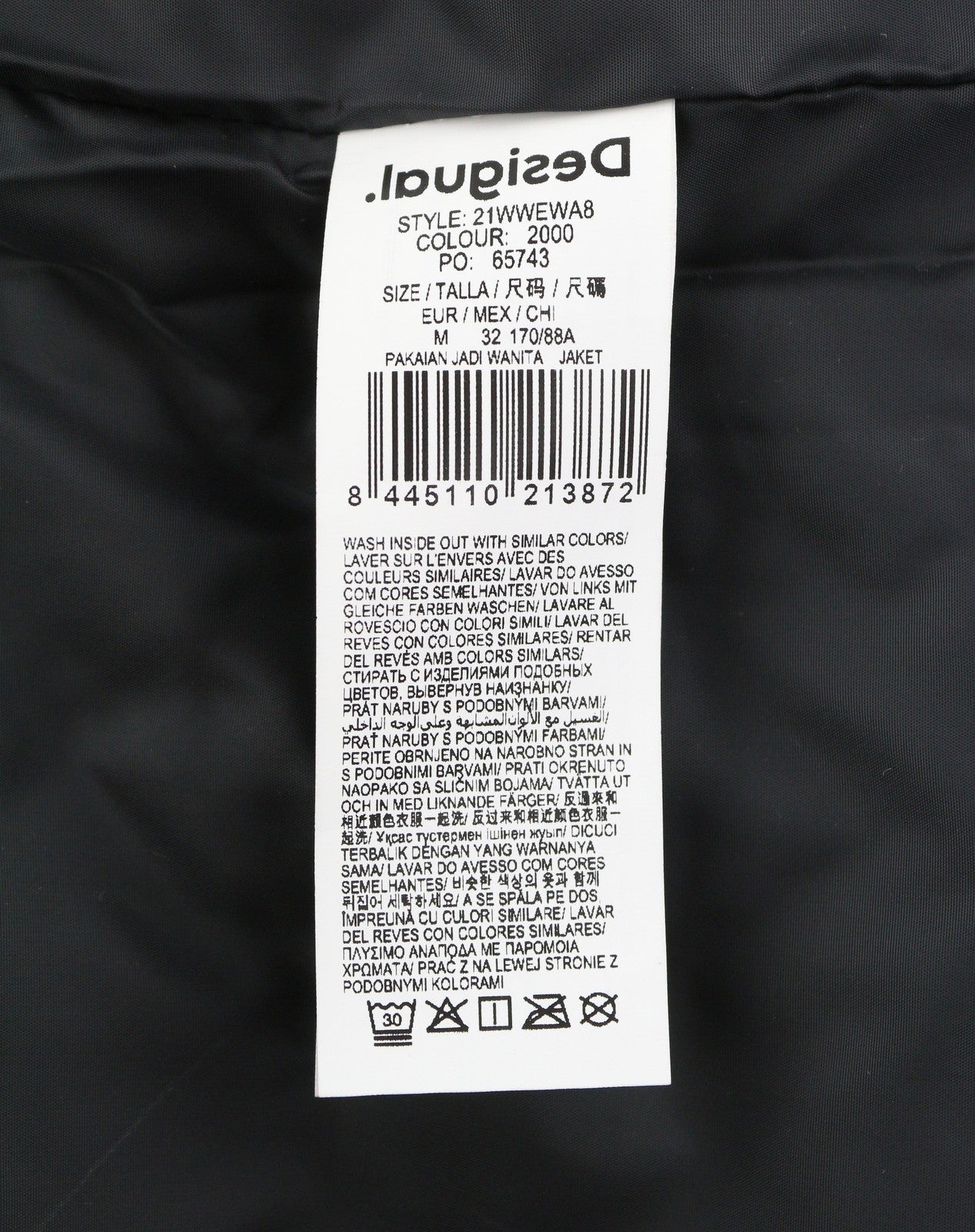 DESIGUAL Eliot Women Jacket M Colourful Abstract Print Padded Snap Buttons