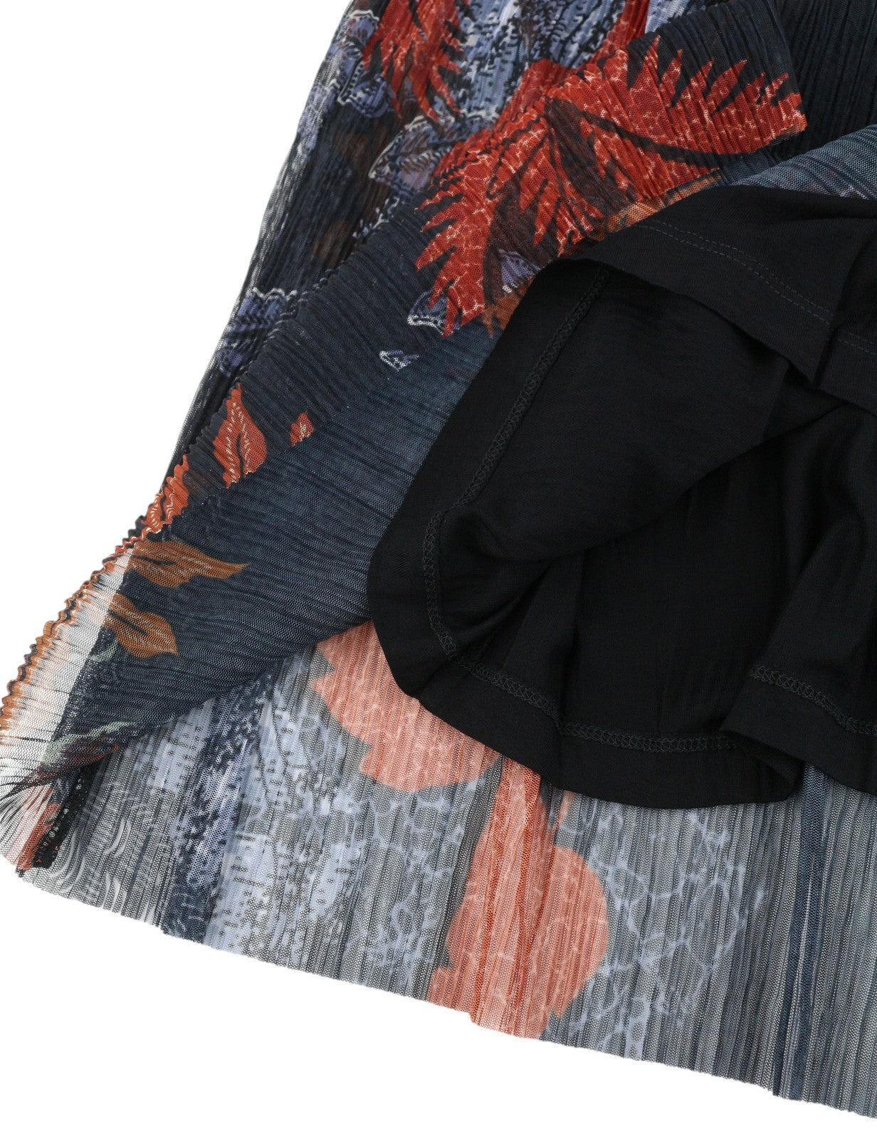 DESIGUAL Virginie Women Skirt XL Multicoloured Pattern High Waist Lined Midi