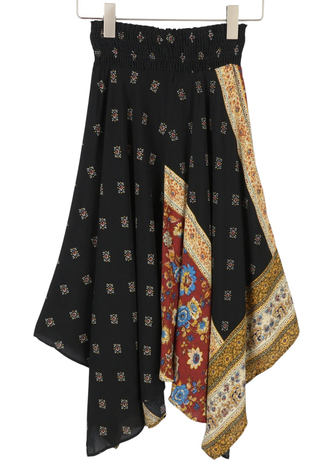 DESIGUAL Blunt Women Skirt S Multicoloured Pattern Asymmetrical Midi