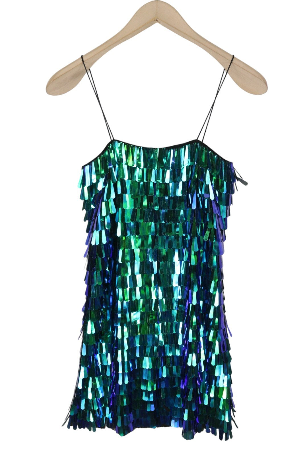 DESIGUAL Light Candy Women Dress XS Shiny Sequin-Fringe Strapless Mini