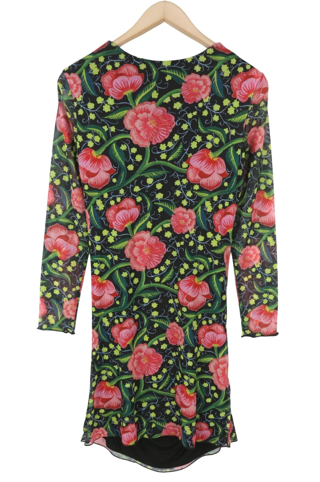 DESIGUAL Roiane Women Dress L Flowers Print Slim Fit Inner Lining Knee-Length