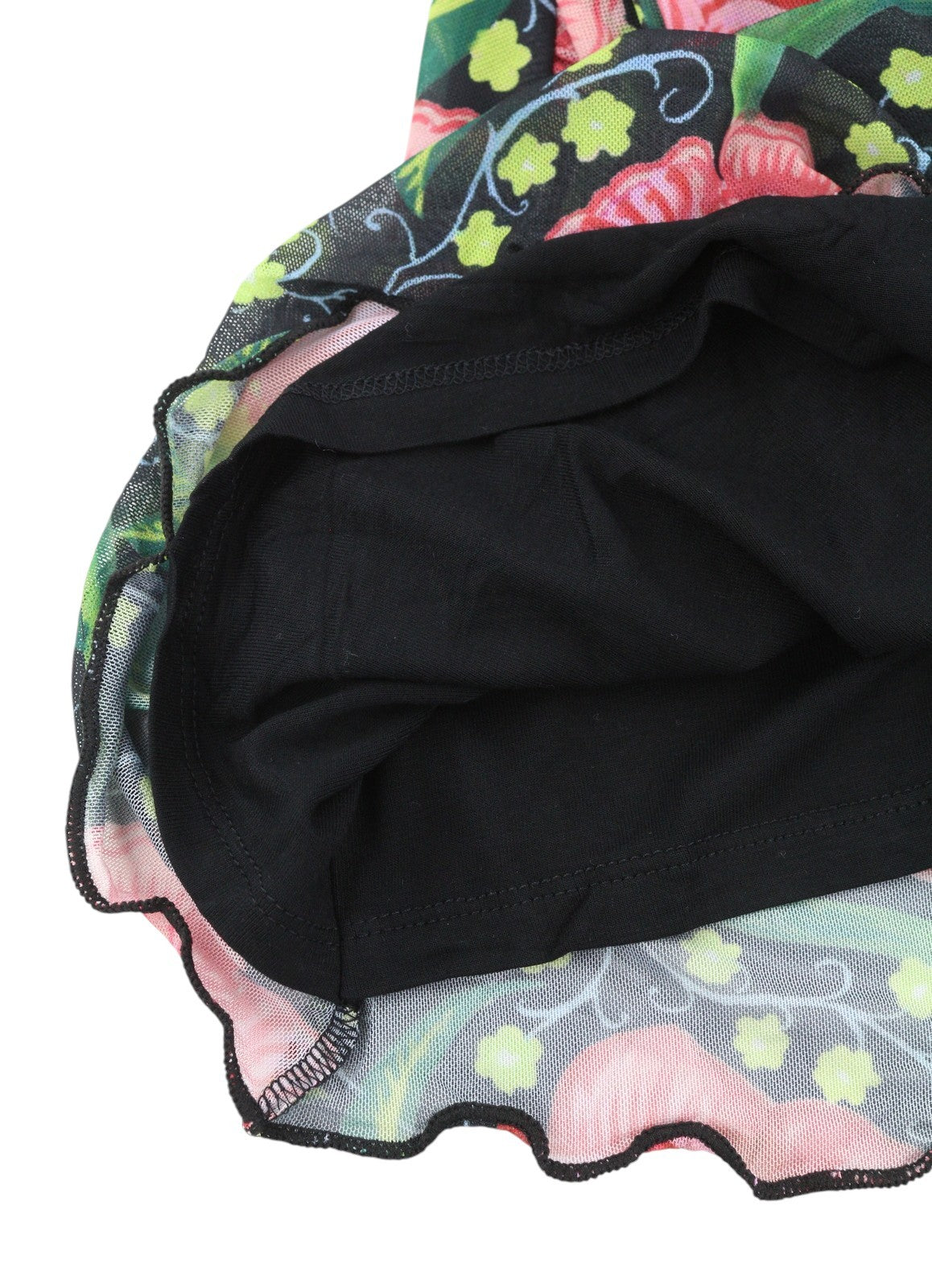 DESIGUAL Roiane Women Dress M Flowers Print Slim Fit Inner Lining Knee-Length