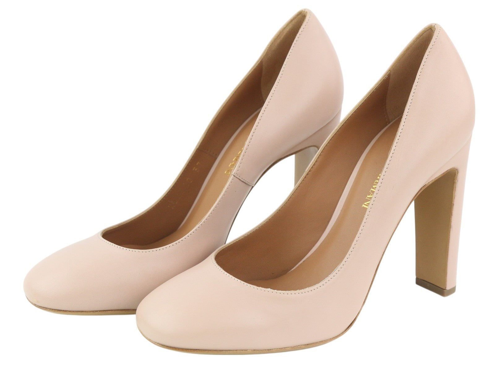 EMPORIO ARMANI X3E340 Women Heels EU37 Light Pink Square Slip On