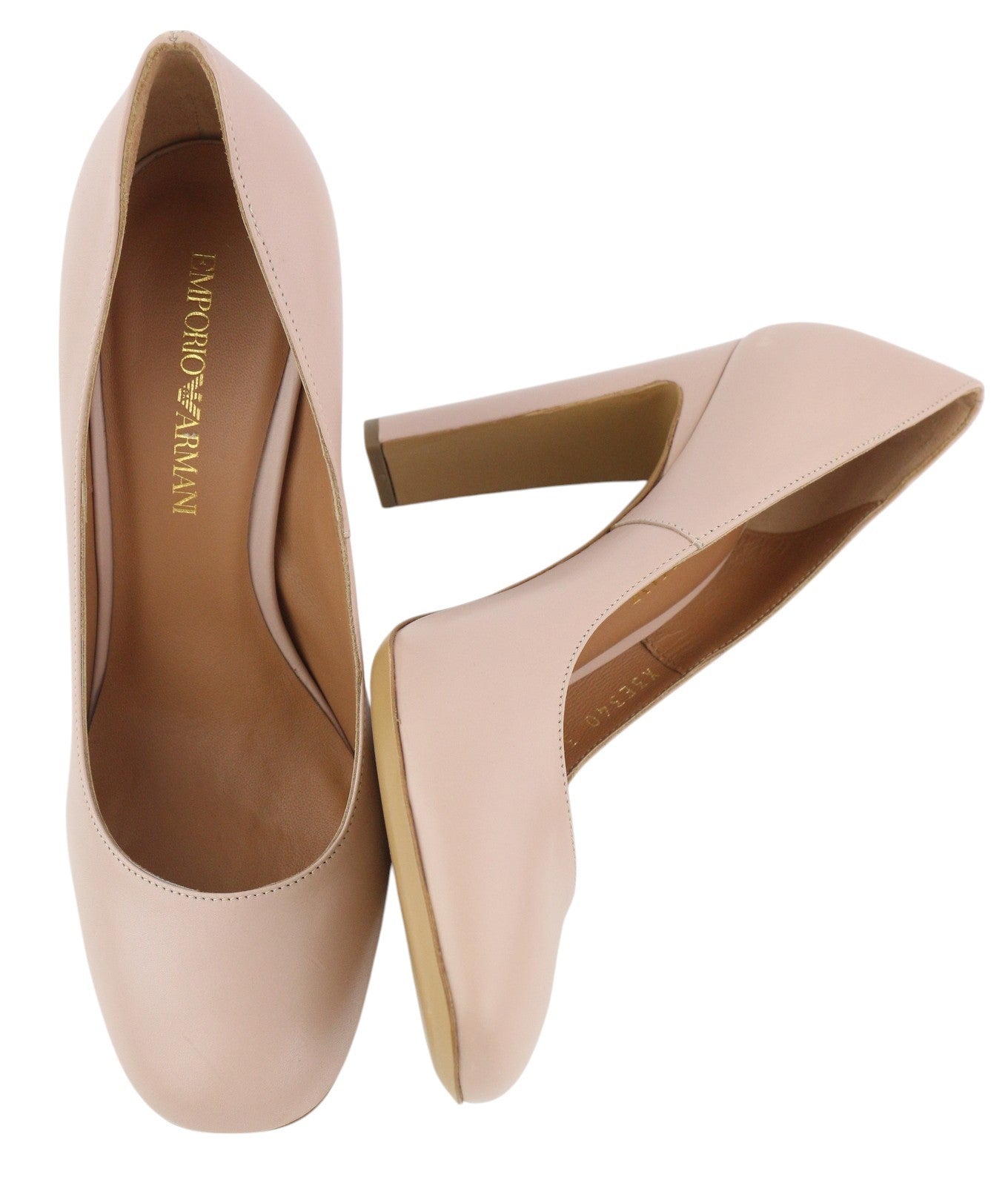 EMPORIO ARMANI X3E340 Women Heels EU37 Light Pink Square Slip On