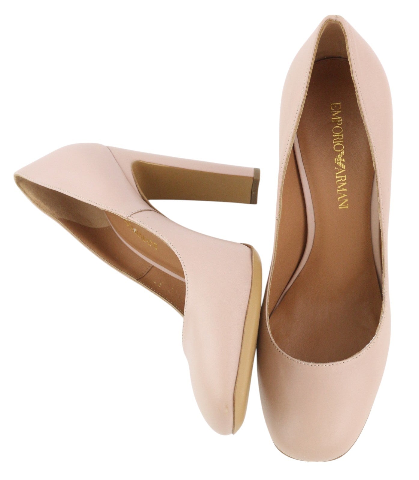 EMPORIO ARMANI X3E340 Women Heels EU37 Light Pink Square Slip On