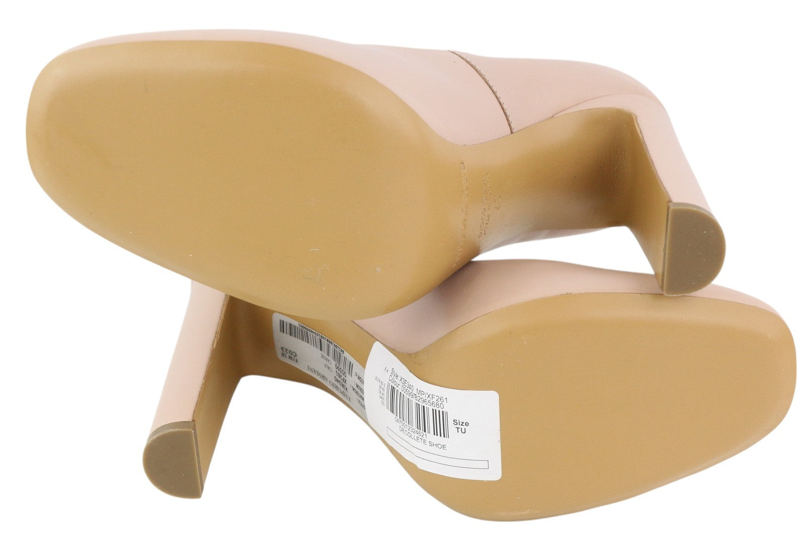 EMPORIO ARMANI X3E340 Women Heels EU37 Light Pink Square Slip On