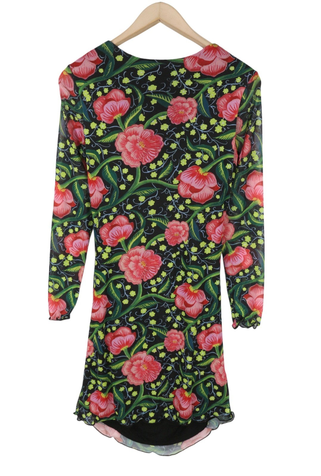 DESIGUAL Roiane Women Dress M Flowers Print Slim Fit Inner Lining Knee-Length