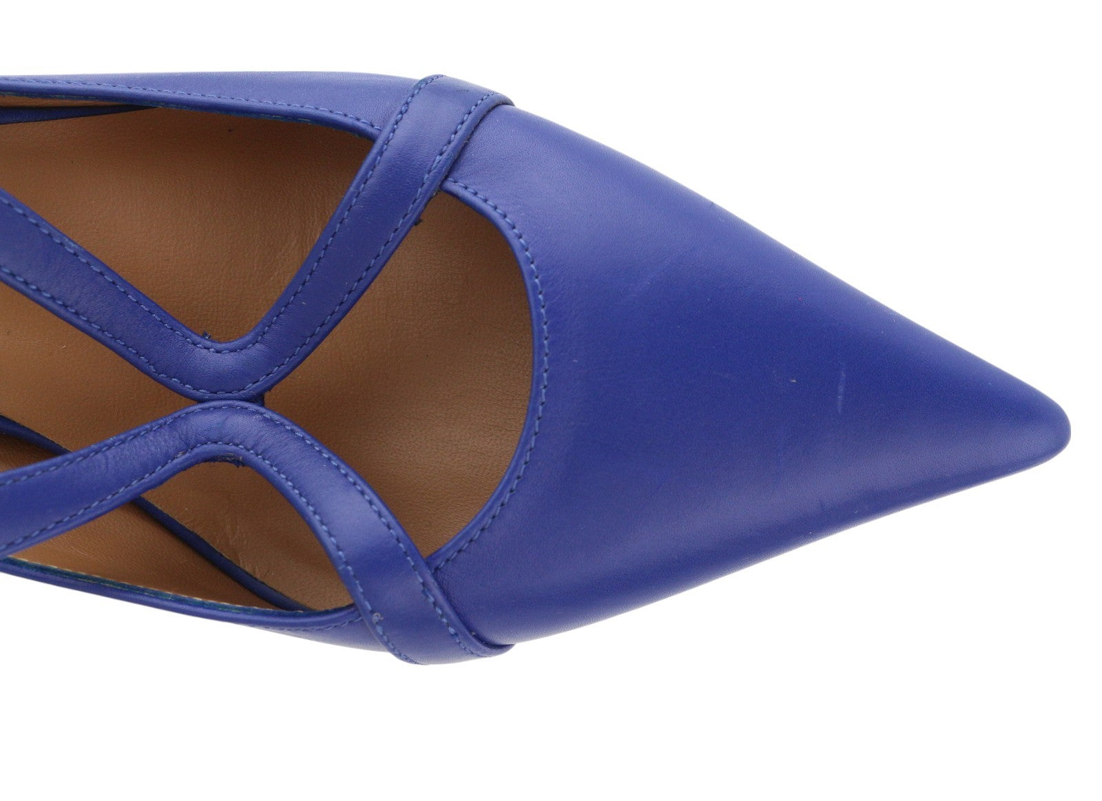 EMPORIO ARMANI X3E374 Women Heels EU37 Blue Leather Strap Pumps