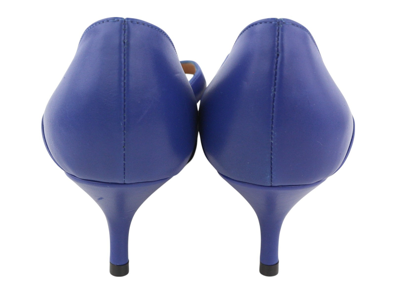 EMPORIO ARMANI X3E374 Women Heels EU37 Blue Leather Strap Pumps