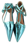 Blue Leather Flats