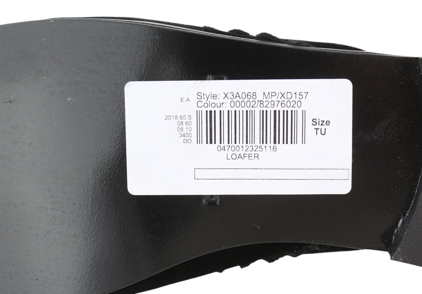 EMPORIO ARMANI X3A068 Women Flats EU37 Black Velvet Slip On Mule Sandals