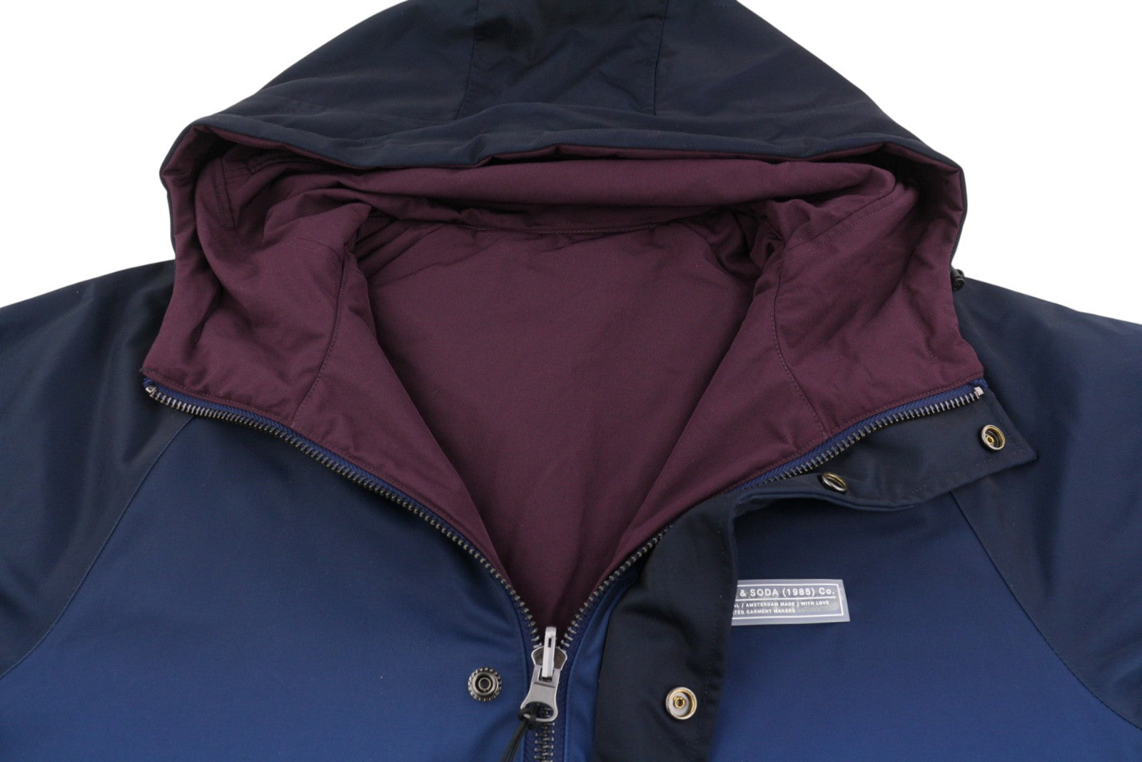 SCOTCH & SODA Men Jacket M Reversible Padded Hooded Pockets Full Zip