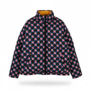 SCOTCH & SODA Women Jacket L Reversible Quilted Padded Allover Logo Print Puffer