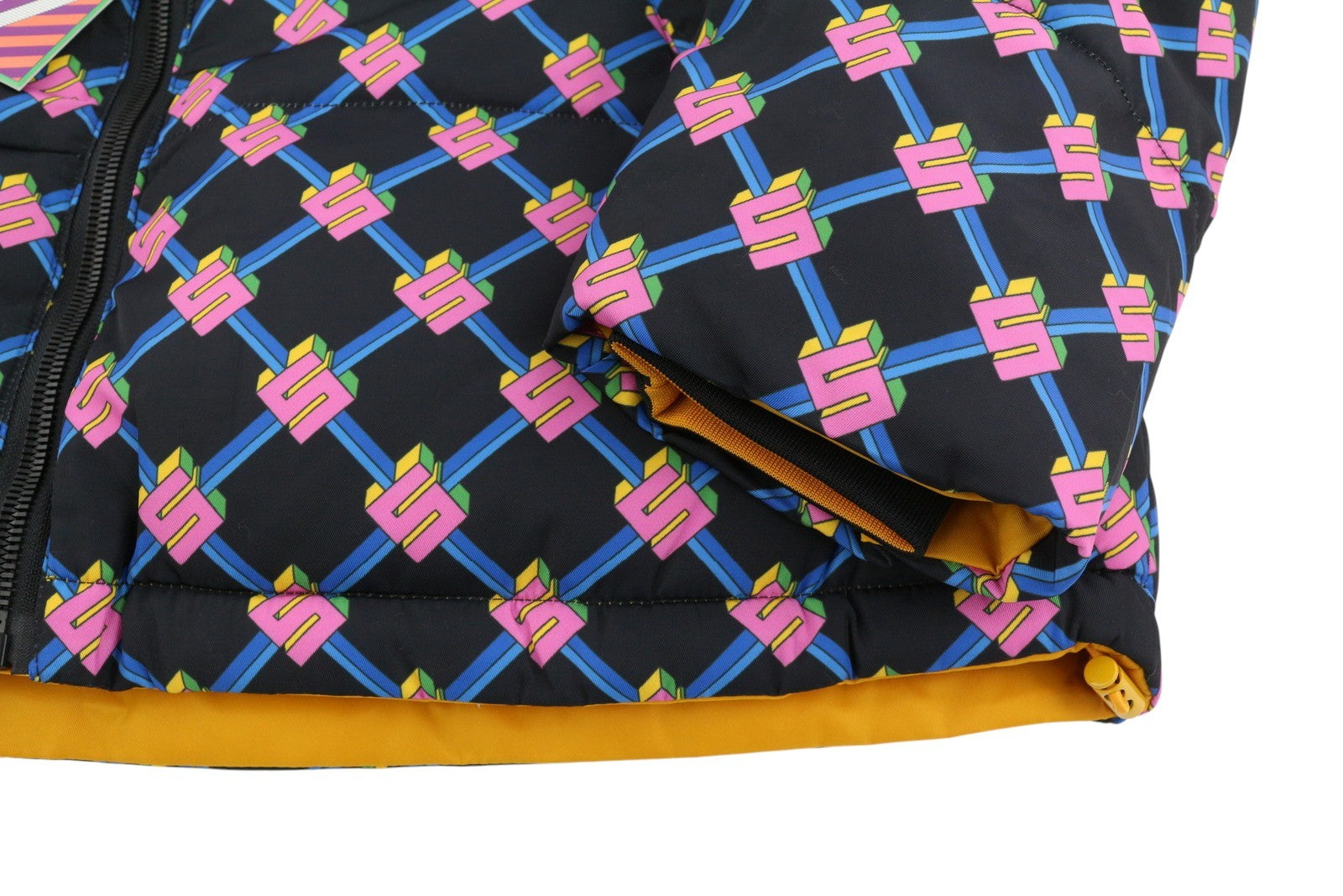 SCOTCH & SODA Women Jacket L Reversible Quilted Padded Allover Logo Print Puffer