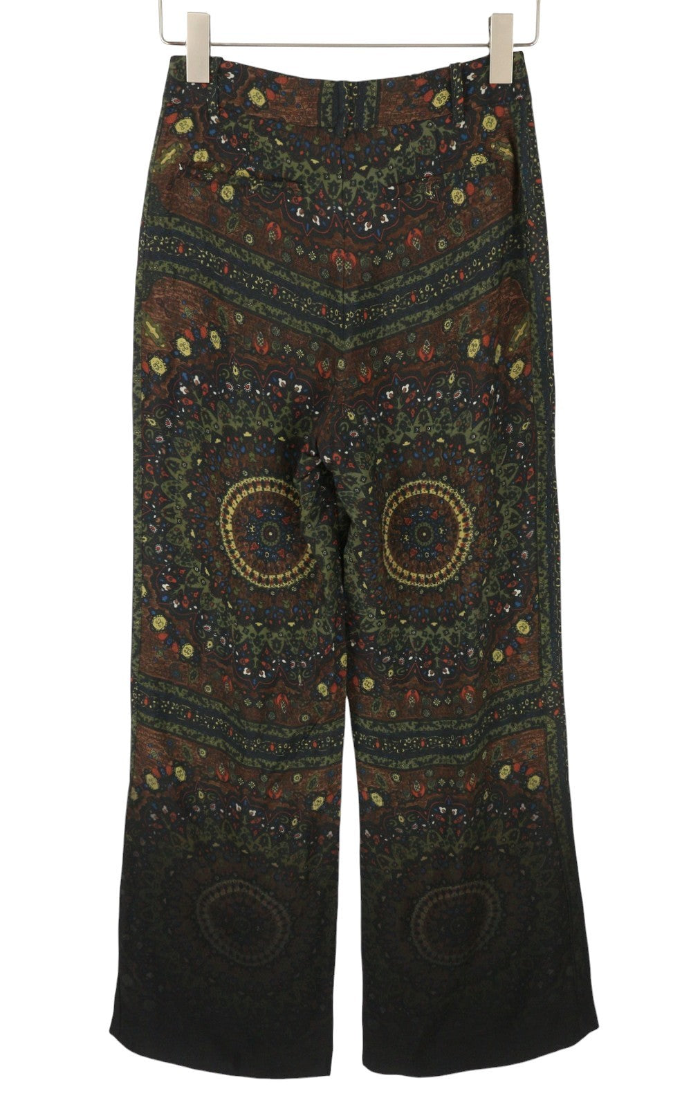 DESIGUAL Tomoe Women Trousers W24 Patterned Wide Leg High Waist Viscose