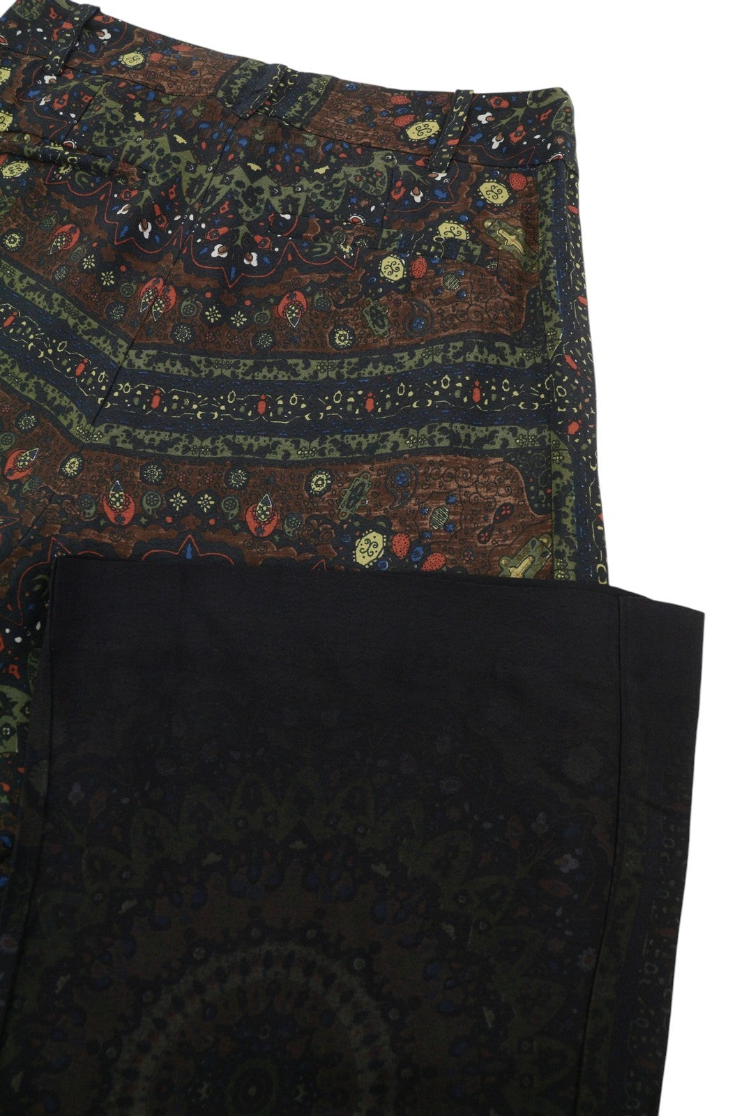 DESIGUAL Tomoe Women Trousers W24 Patterned Wide Leg High Waist Viscose