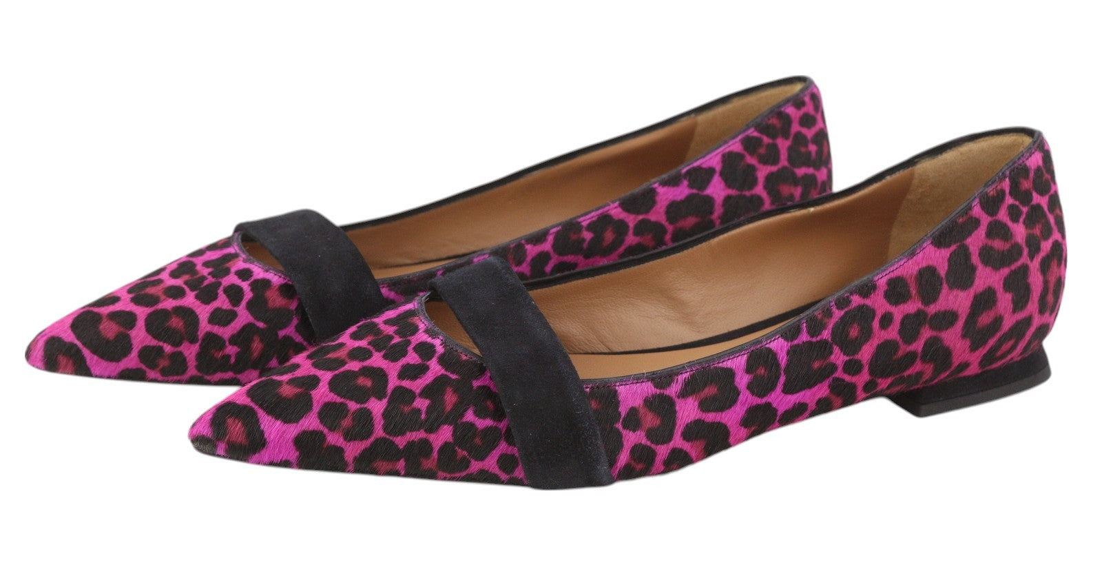 EMPORIO ARMANI X3D238 Women Flats EU37 Pink Suede Trim Logo RRP$299