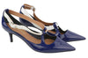 Blue Leather Heels