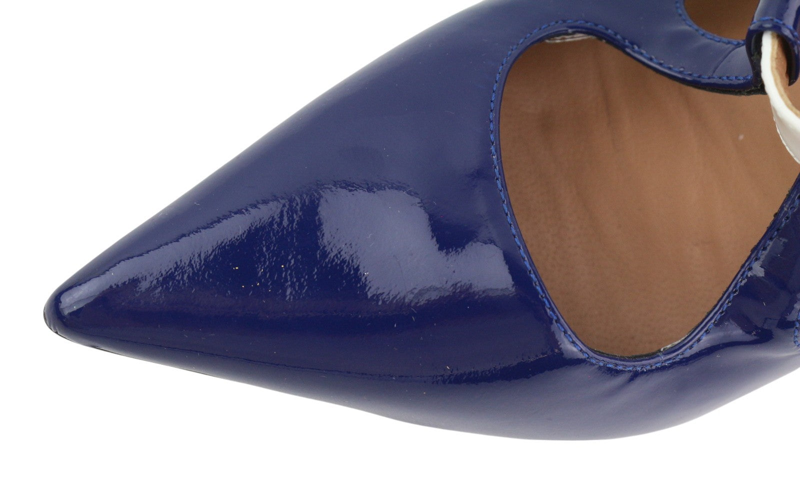 EMPORIO ARMANI Women Heels EU37 Blue Shiny Buckle Pointed Pumps