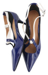 Blue Leather Heels