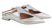 EMPORIO ARMANI X3D234 Women Flats EU37 Silver Buckle Pointed Slip Sandals