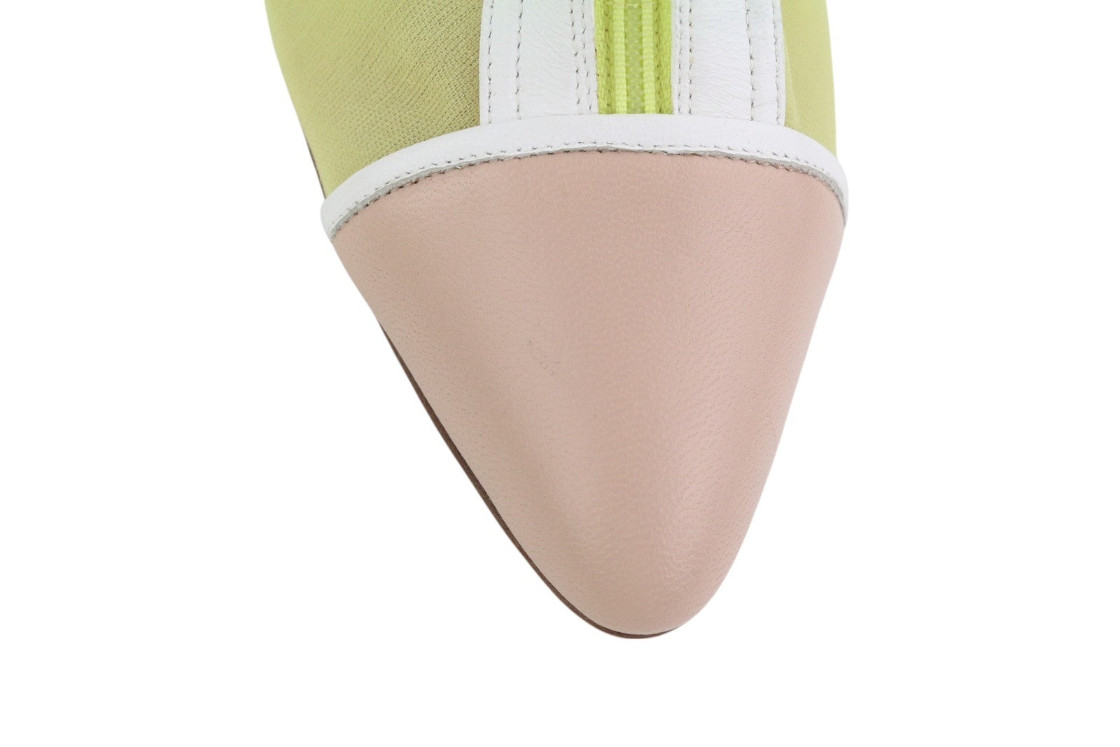 EMPORIO ARMANI X3M280 Women Shoes EU37 Yellow Mesh Leather Zip Pumps