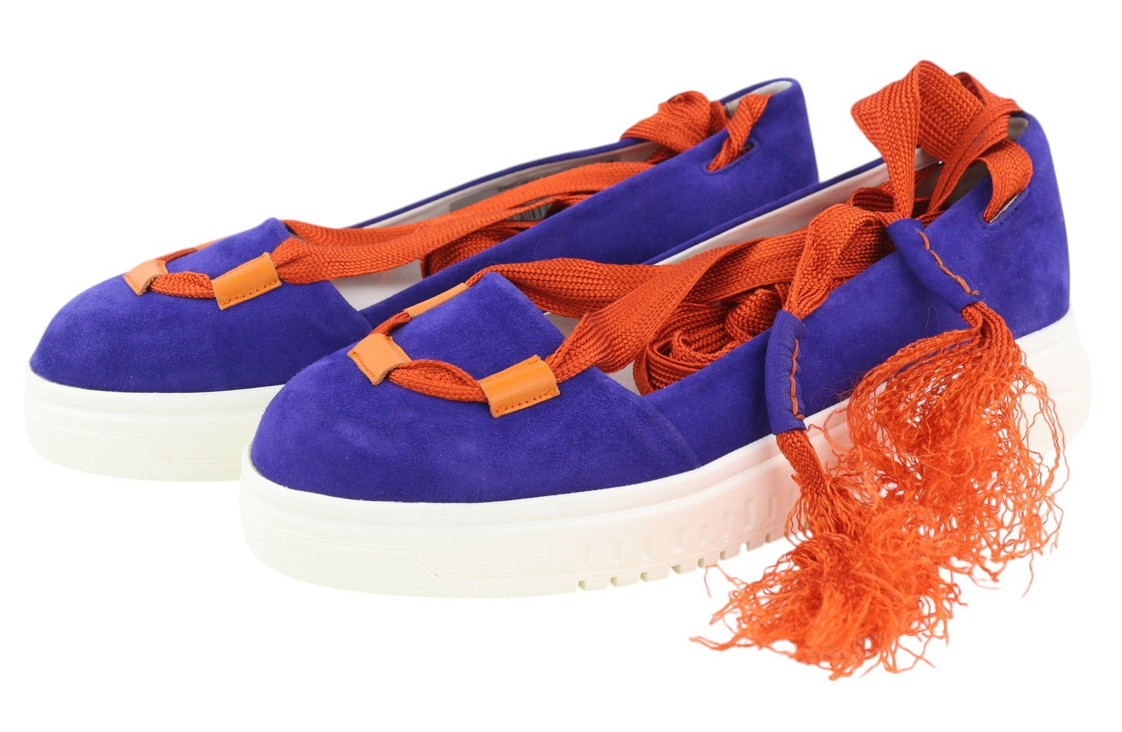 EMPORIO ARMANI X3X085 Women Shoes EU37 Blue Suede Lace Platform