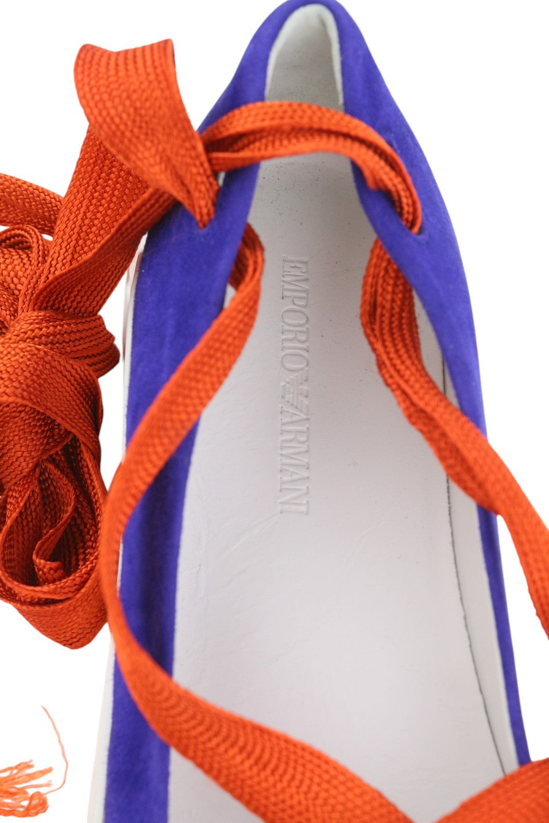 EMPORIO ARMANI X3X085 Women Shoes EU37 Blue Suede Lace Platform