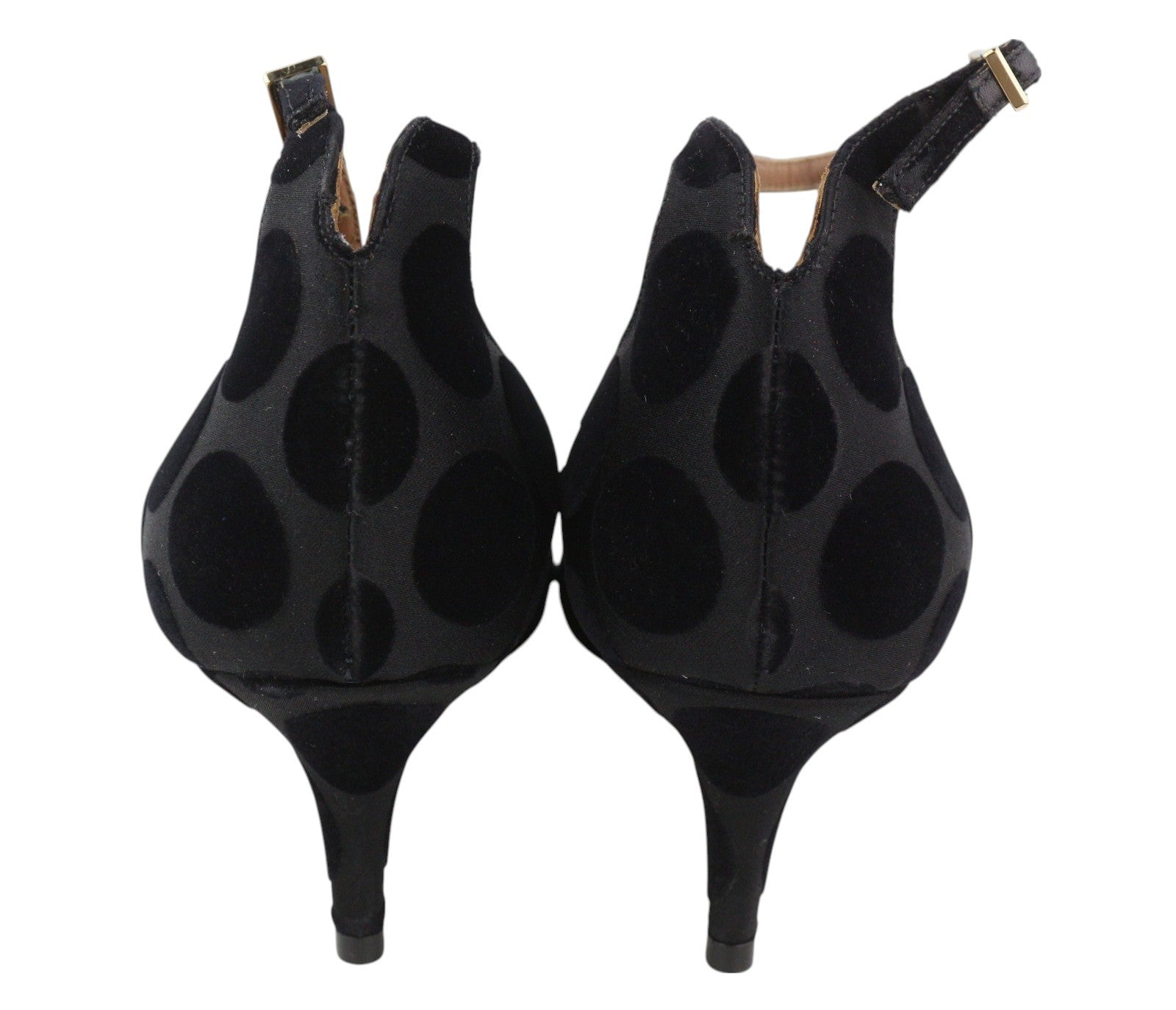 EMPORIO ARMANI X3E320 Women Heels EU37 Black Polka Dot Buckle Pumps
