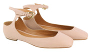 EMPORIO ARMANI X3D224 Women Flats EU37 Light Pink Square Ballerina