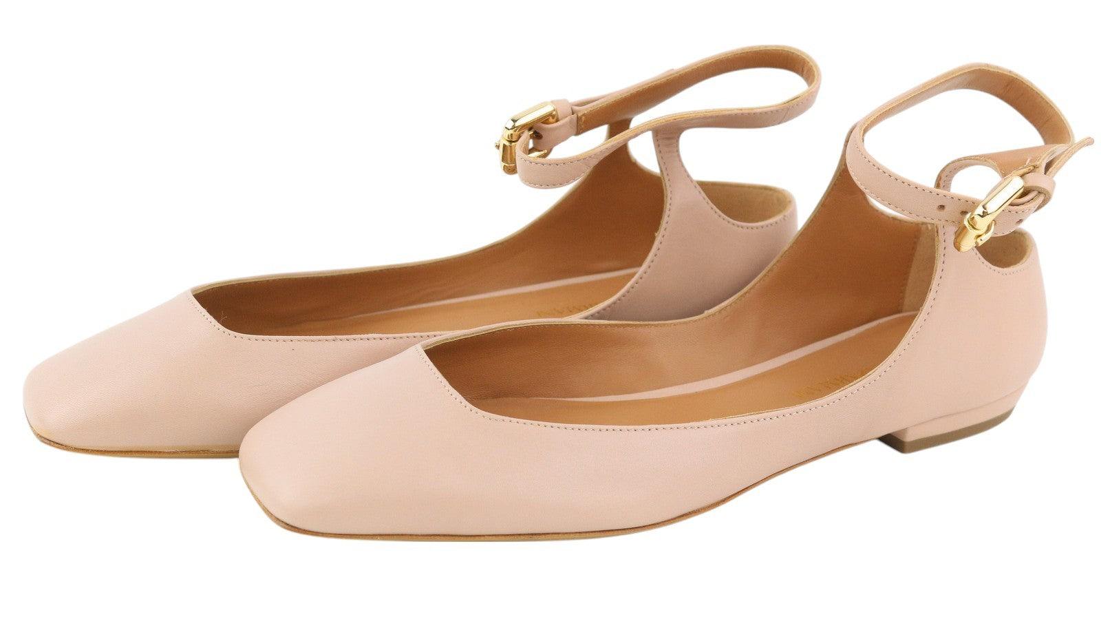 EMPORIO ARMANI X3D224 Women Flats EU37 Light Pink Square Ballerina