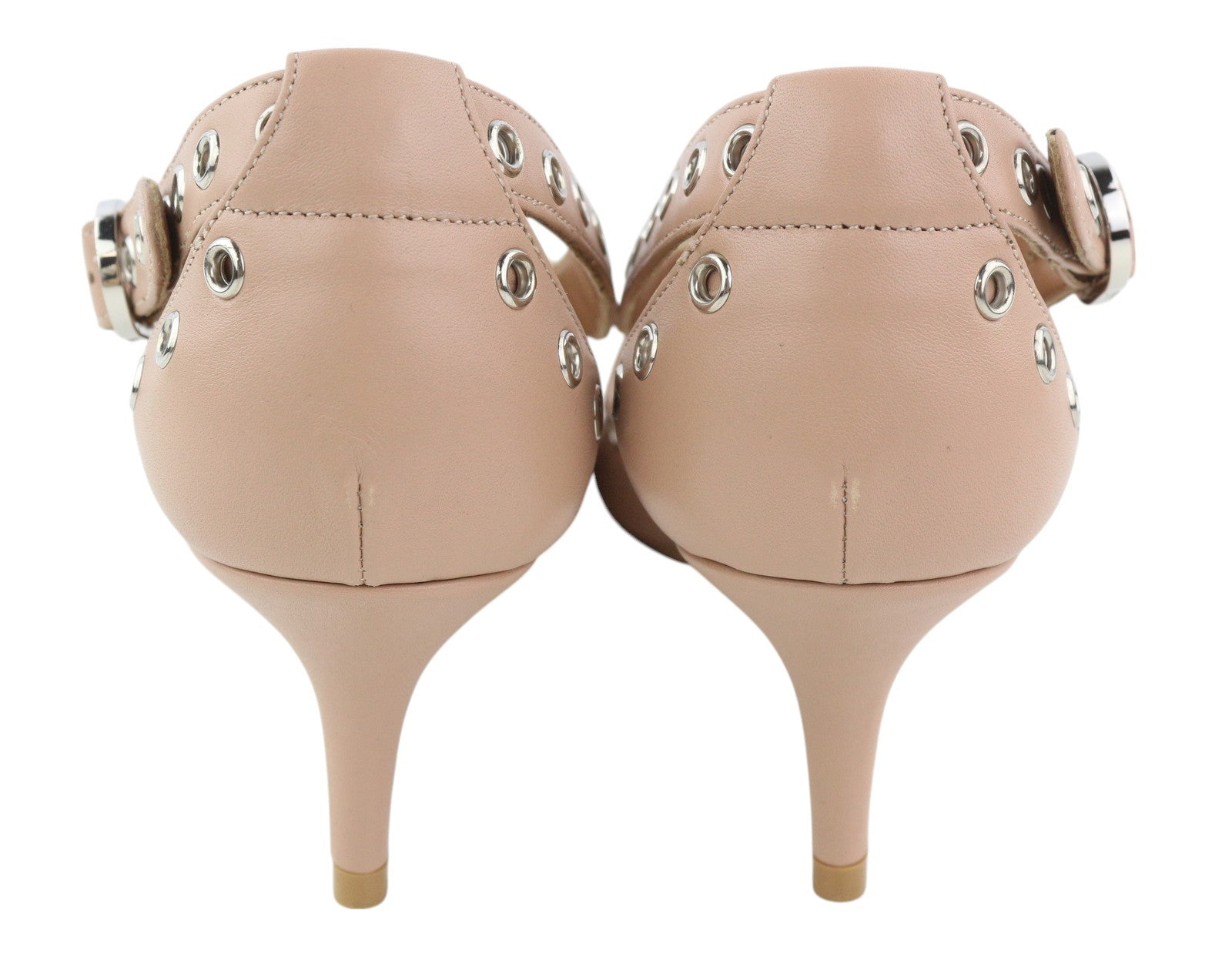 EMPORIO ARMANI X3E397 Women Heels EU37 Pink Leather Metal Detail Pumps