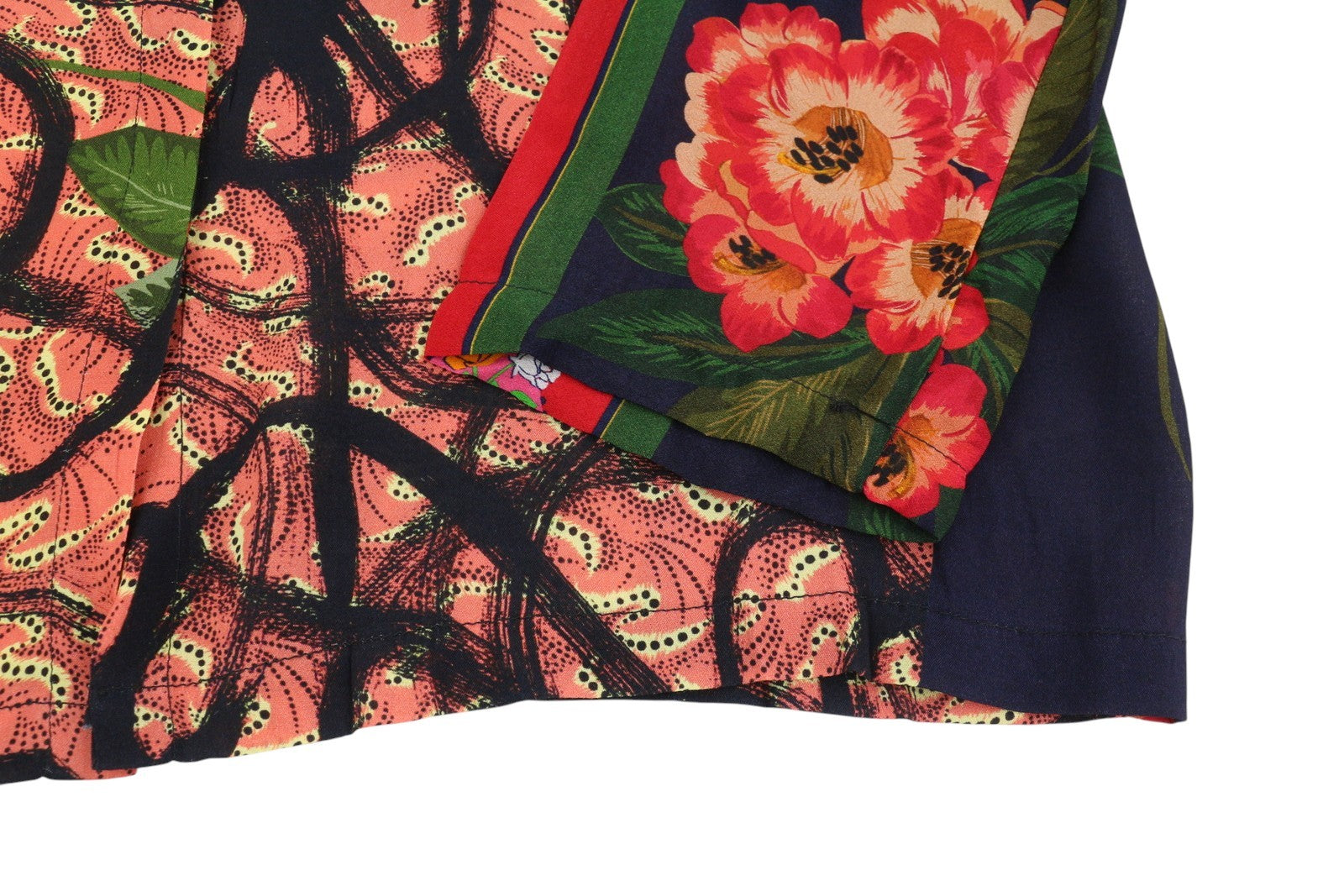 DESIGUAL Jenica Women Blouse 2XL Colourful Ethnic Button Roll-Up 3/4 Sleeves