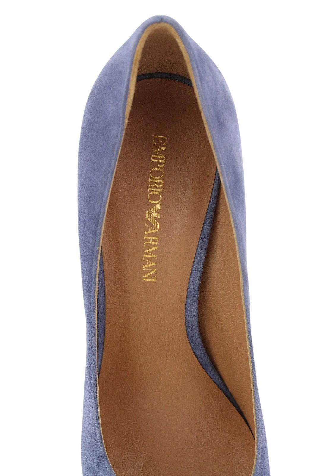 EMPORIO ARMANI X3E340 Women Heels EU37 Blue Suede Square Slip On