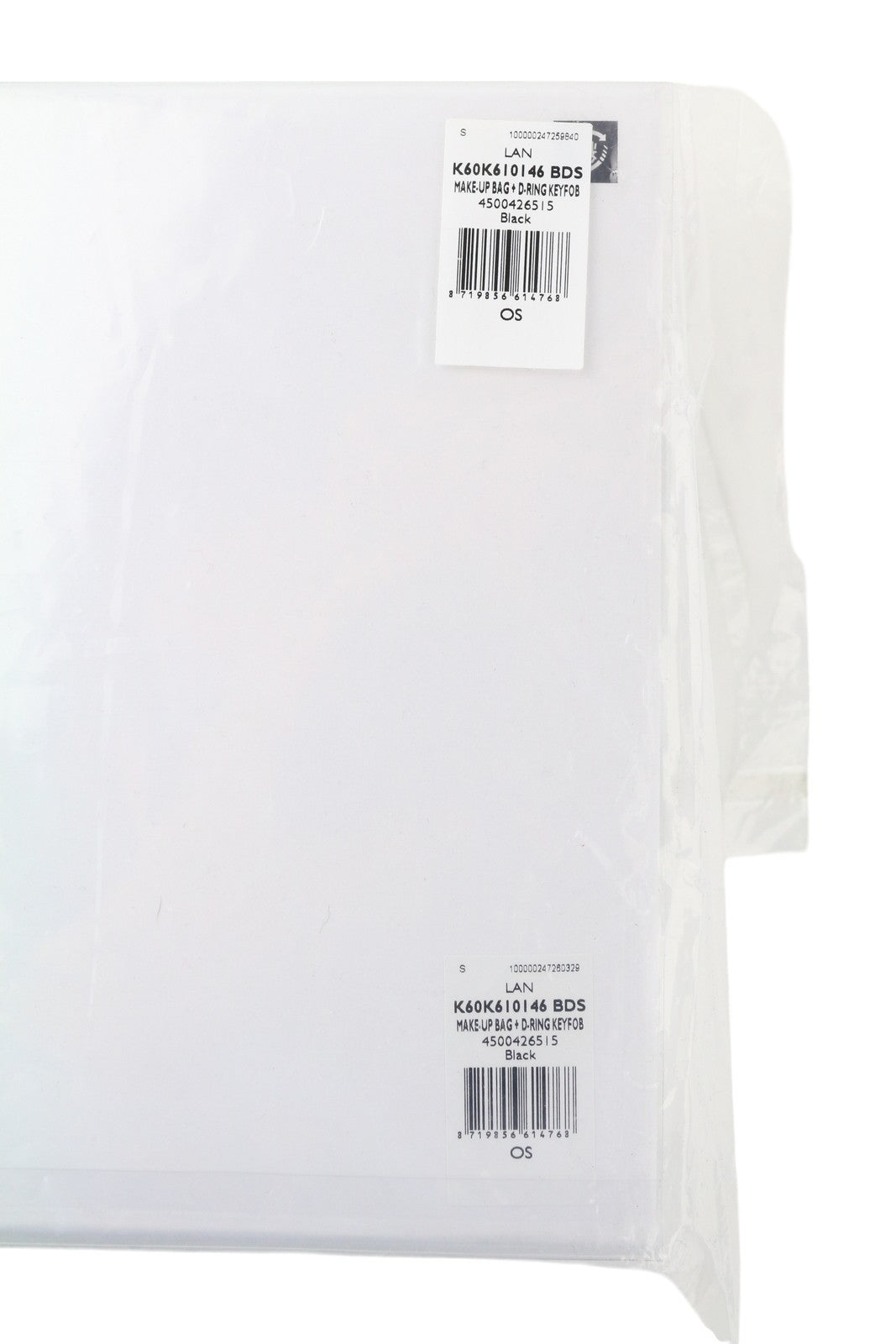 CALVIN KLEIN Make-Up + D-Ring Keyfob Women Bag OS Black Coated RRP89