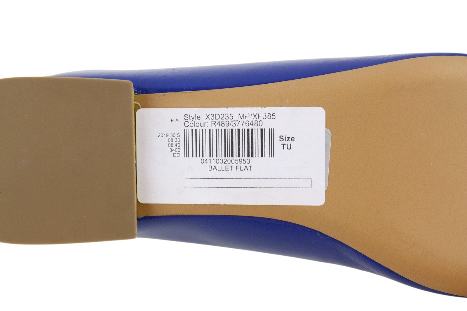 EMPORIO ARMANI X3D235 Women Flats EU37 Shiny Pointed Toe Strap Buckle