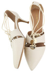 White Leather Heels