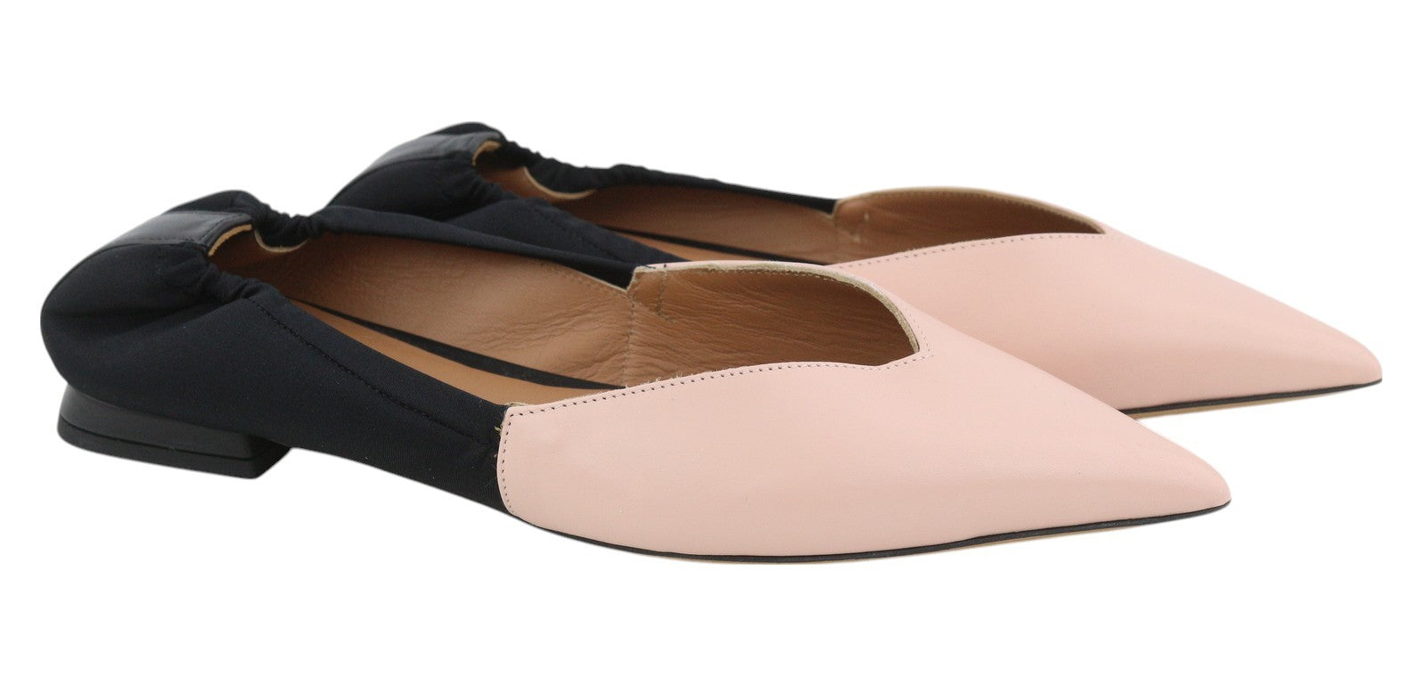 EMPORIO ARMANI X3D244 Women Flats EU37 Pink Leather Logo Ballerina
