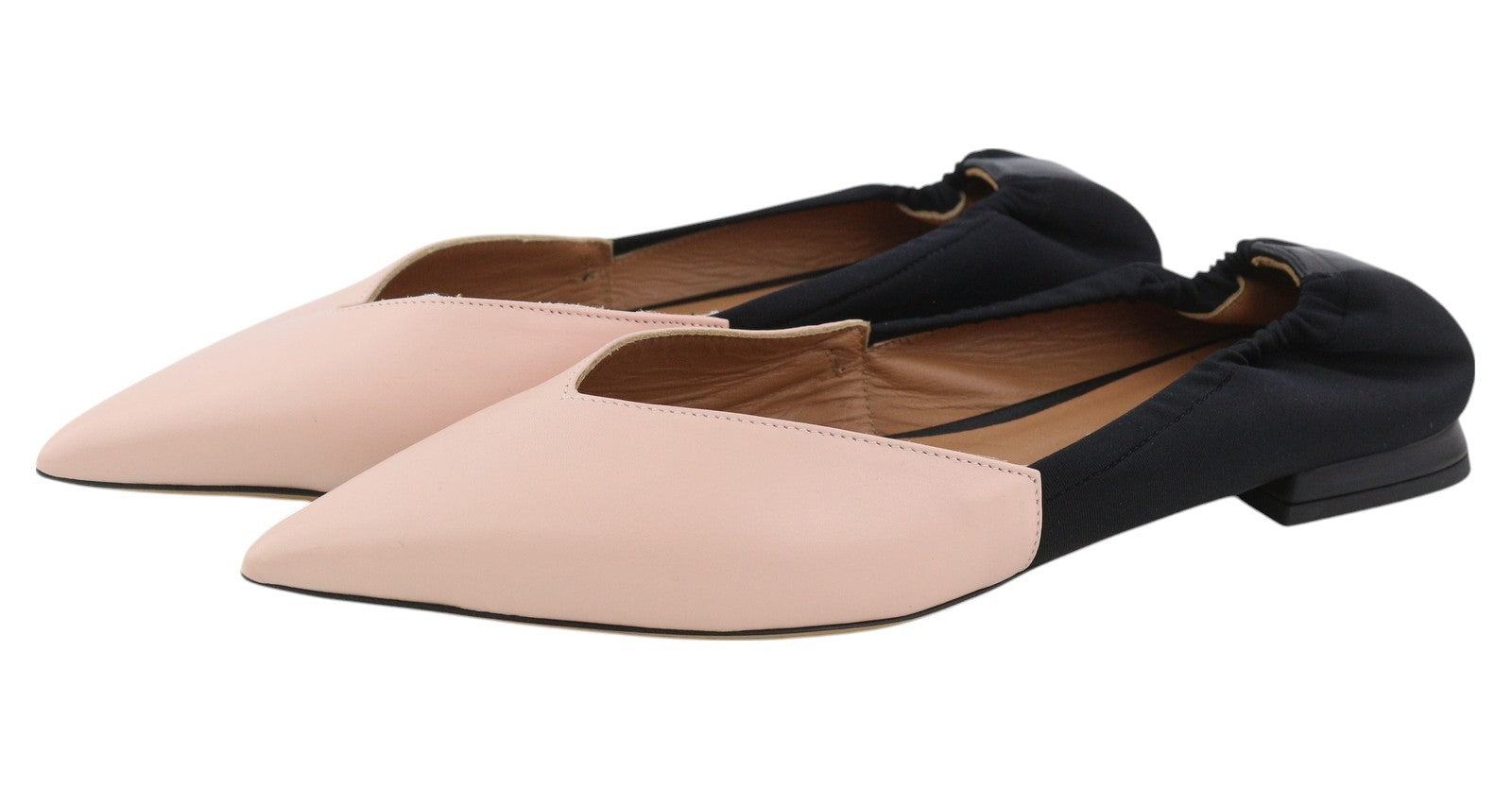 EMPORIO ARMANI X3D244 Women Flats EU37 Pink Leather Logo Ballerina