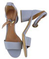 Blue Leather Heels