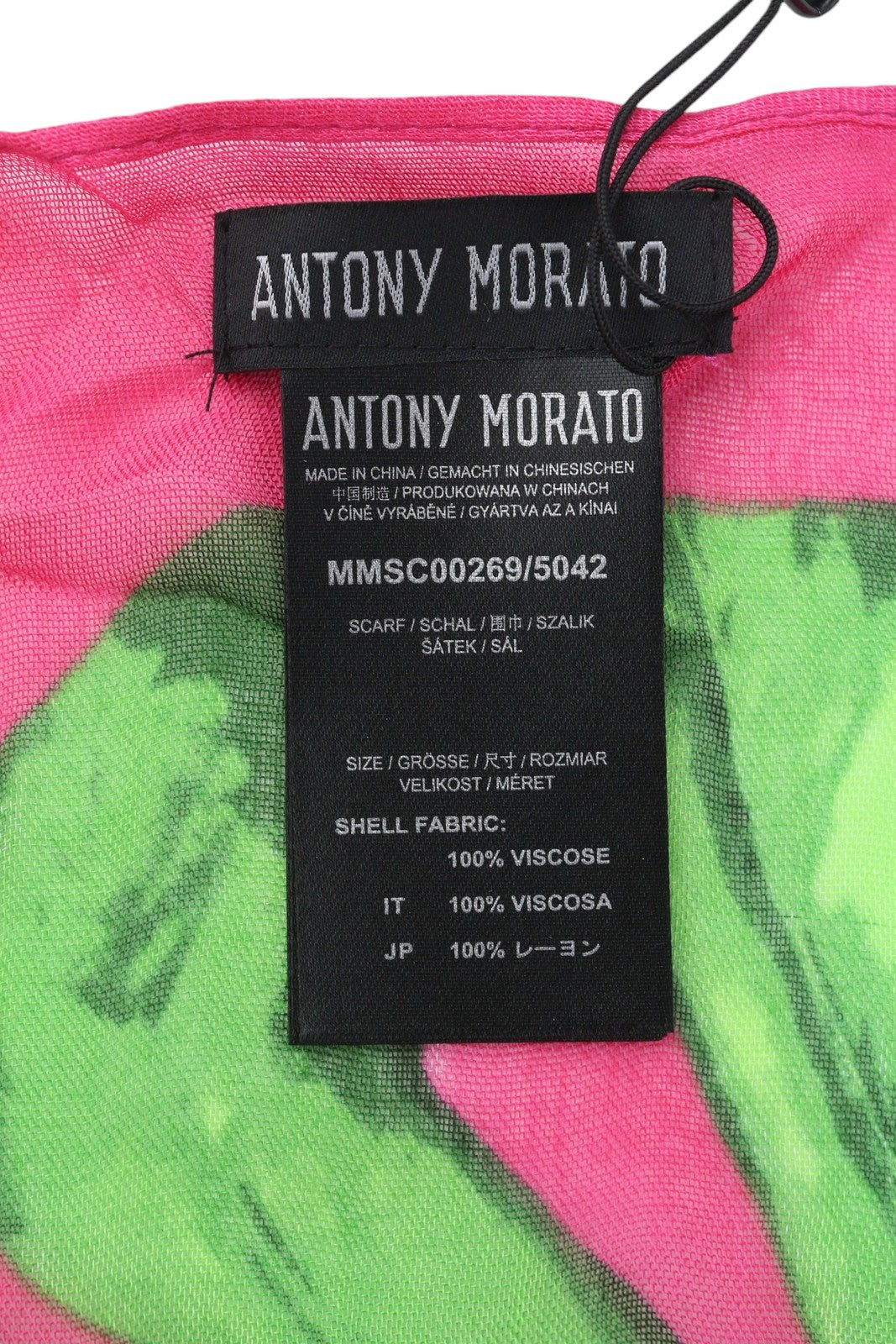 ANTONY MORATO Women Scarf OS Pink Tropical Leaf Cover Up Wrap Beach