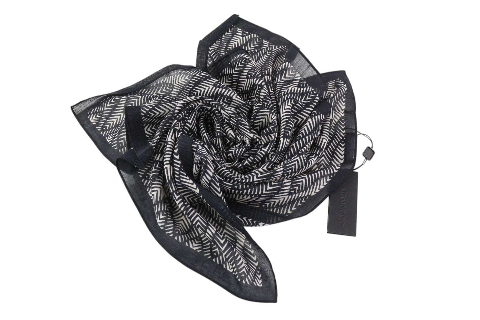 ANTONY MORATO Women Scarf OS Black Pattern Cotton Wrap Dark Unisex