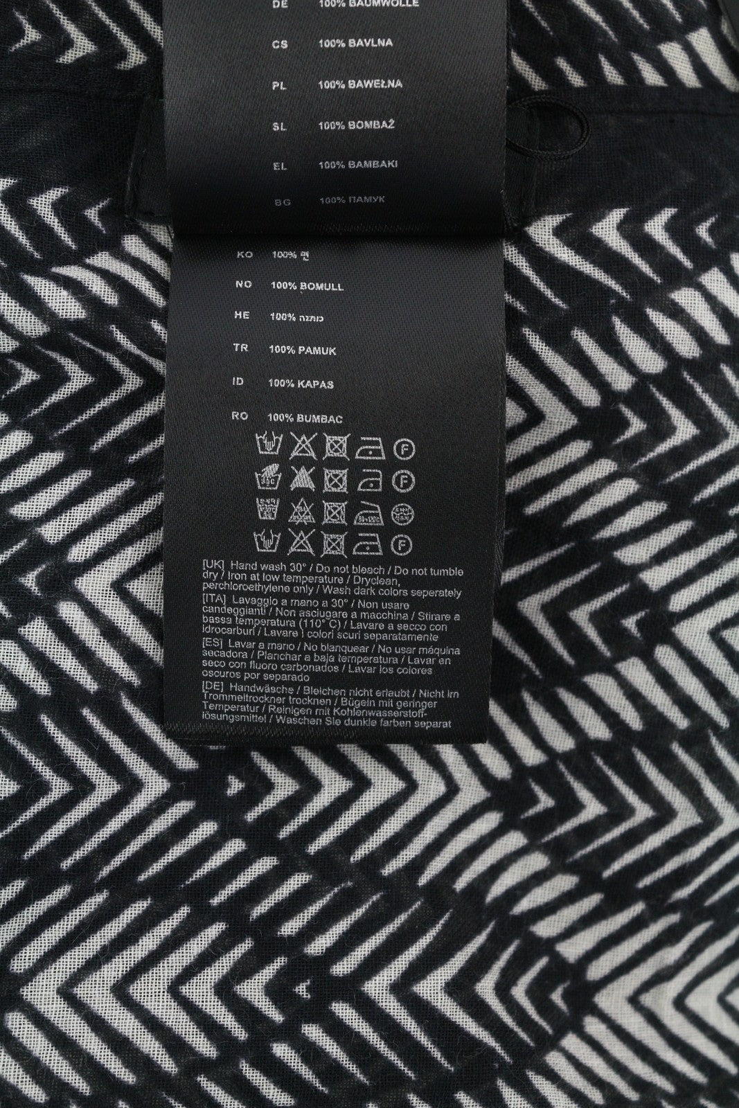 ANTONY MORATO Women Scarf OS Black Pattern Cotton Wrap Dark Unisex