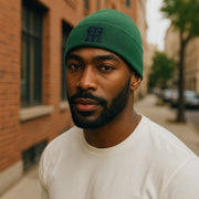 TOMMY HILFIGER New Prep Beanie Men Hat OS Green Knit Cotton